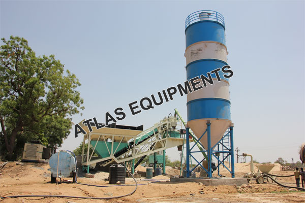 Concrete batching mixing plant with pan mixer ...